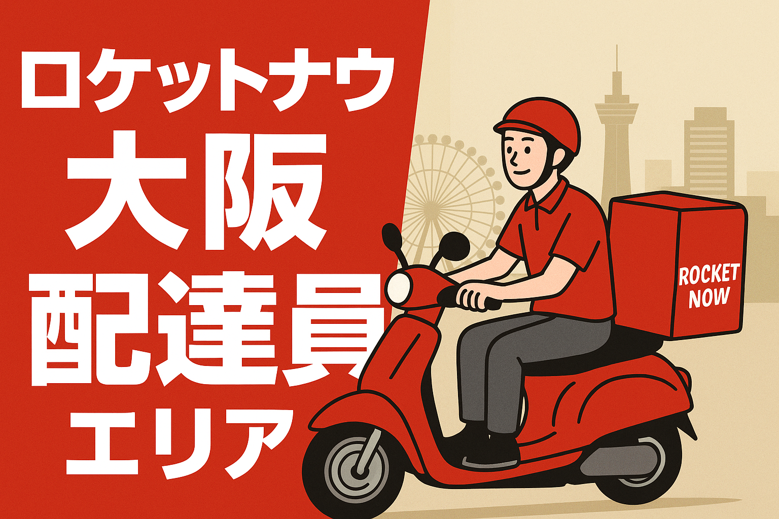 ロケットナウ大阪の配達員